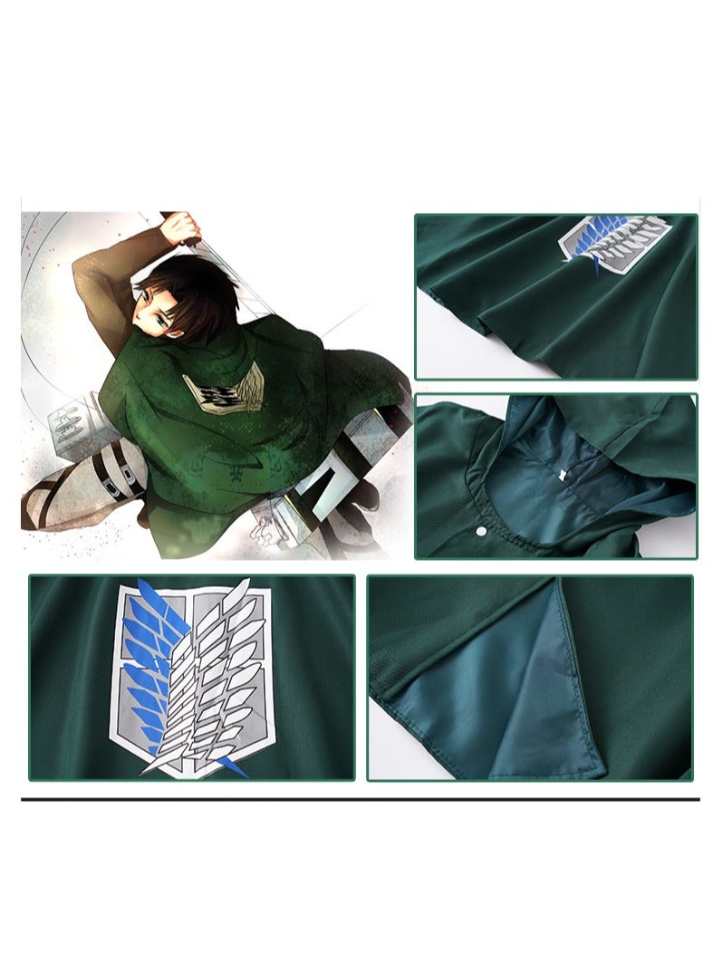 Attack on Titan Long Rain Poncho - Wings of Freedom Design, Waterproof and UV Protection, Essential for Outdoor Activities, Perfect for Cosplay and Everyday Wear - Image 2