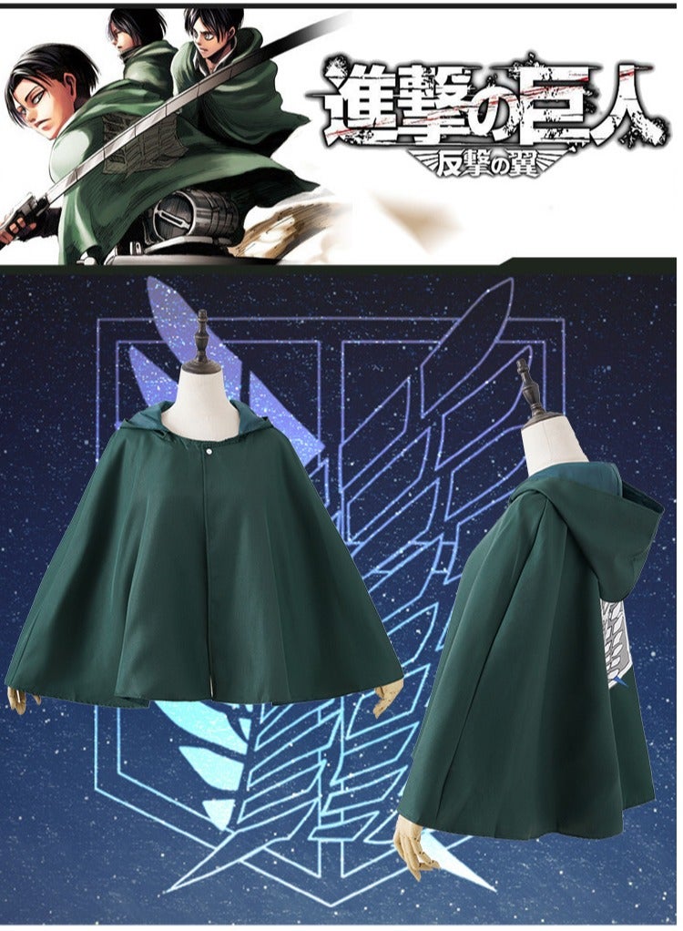 Attack on Titan Long Rain Poncho - Wings of Freedom Design, Waterproof and UV Protection, Essential for Outdoor Activities, Perfect for Cosplay and Everyday Wear - Image 3