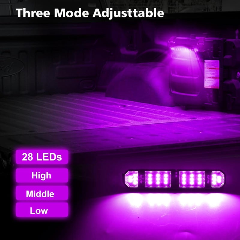 SUNPIE Pink Dome Lights Universal Interior Lights for Roll Bar w/Magnet Compatible with Polaris Can am Honda Pioneer/Talon Kawasaki Mule/Terxy Arctic Cat Jeep Wrangle All Model, w/28 LED Wear resistant upgraded material - Image 4