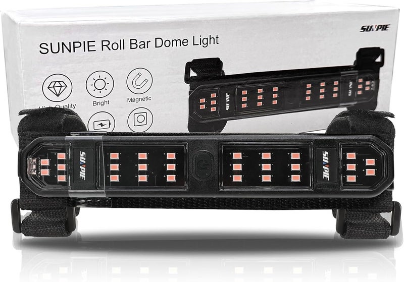 SUNPIE Pink Dome Lights Universal Interior Lights for Roll Bar w/Magnet Compatible with Polaris Can am Honda Pioneer/Talon Kawasaki Mule/Terxy Arctic Cat Jeep Wrangle All Model, w/28 LED Wear resistant upgraded material - Image 1