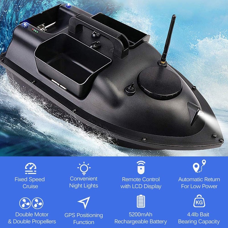 DEXO GPS Fishing Bait Boat with 12000mAh Battery – Remote Control Carp Fishing Boat with 3 Bait Containers & Auto Return Function - Image 2