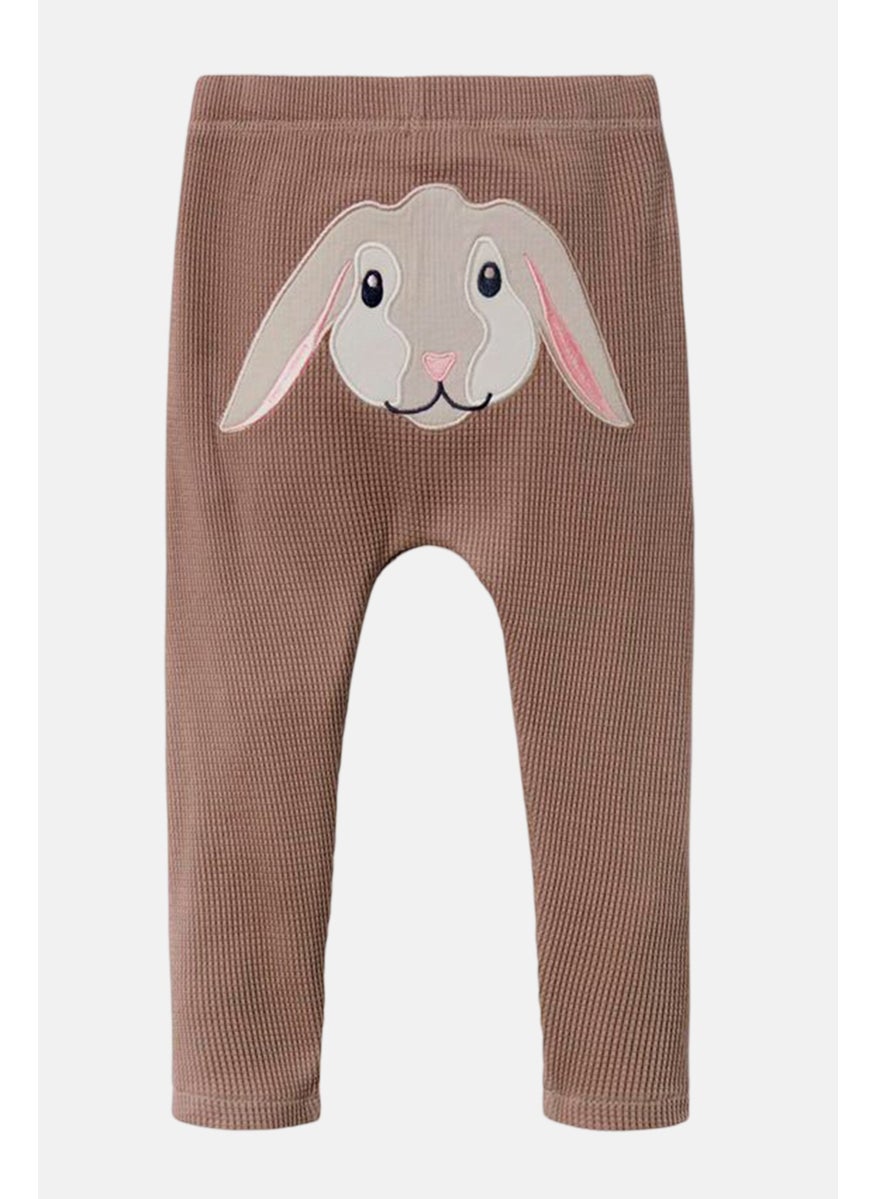 Tchibo - Toddlers Girl Embroidered Pants, Taupe - Image 1