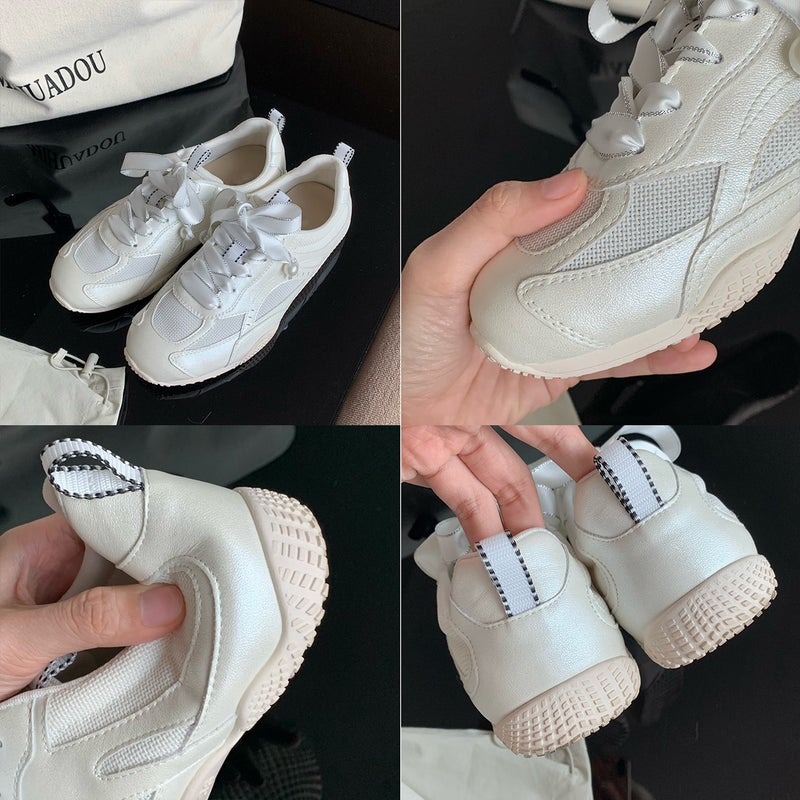 Women's Sheepskin Lace-up Low Top Sneakers - Image 2