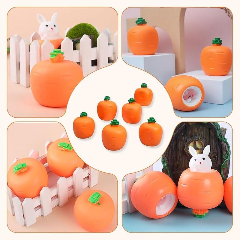 Easter Basket Essentials, Pop Up Carrot Bunny, Carrot Rabbit Funny Novelty Toy, Easter Carrot Rabbit Squeeze Pop Up Toy (2PCS) - Image 4