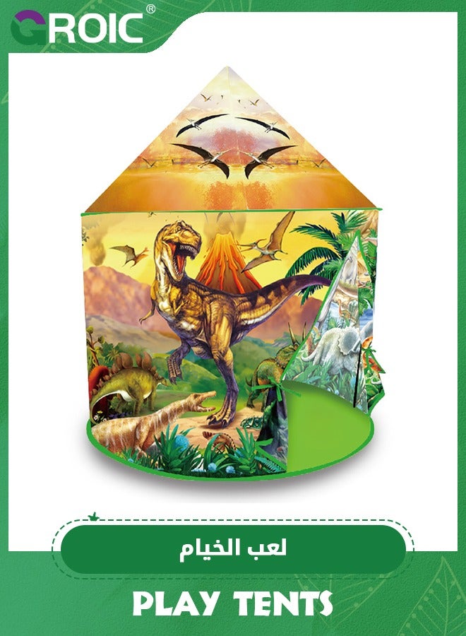 GROIC Dinosaur Play Tent for Kids, Pop Up Play Tent with Realistic Dinosaur Design, Indoor and Outdoor Playhouse Dinosaur Tent Role Play Foldable Tents Baby Playroom Toddler Tent Toys - Image 1