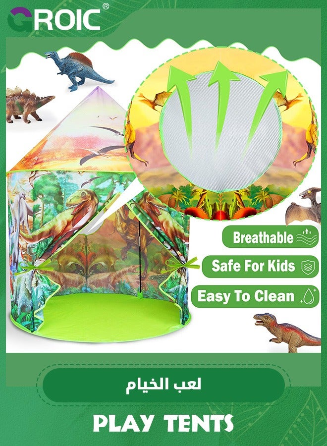 GROIC Dinosaur Play Tent for Kids, Pop Up Play Tent with Realistic Dinosaur Design, Indoor and Outdoor Playhouse Dinosaur Tent Role Play Foldable Tents Baby Playroom Toddler Tent Toys - Image 2