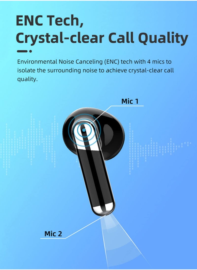 KASTWAVE - Language Translator Earbuds, Multifunctional Bluetooth Translator Earphone Support 144 Languages, Instant Voice Translation Device, with APP, Transparent Case, Black - Image 1