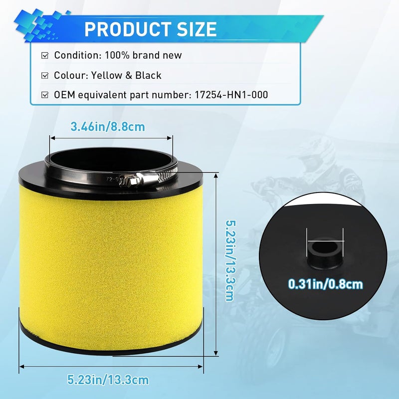 Slother 17254-HN1-000 Air Filter Replacement for Honda Foreman Rubicon 500 TRX500FA Pioneer 500 TRX500FM6 4x4 Sportrax 400 TRX400EX, Foreman 4x4 ES TRX500FE TRX400X TRX650FA TRX650FGA TRX420TM - Image 2