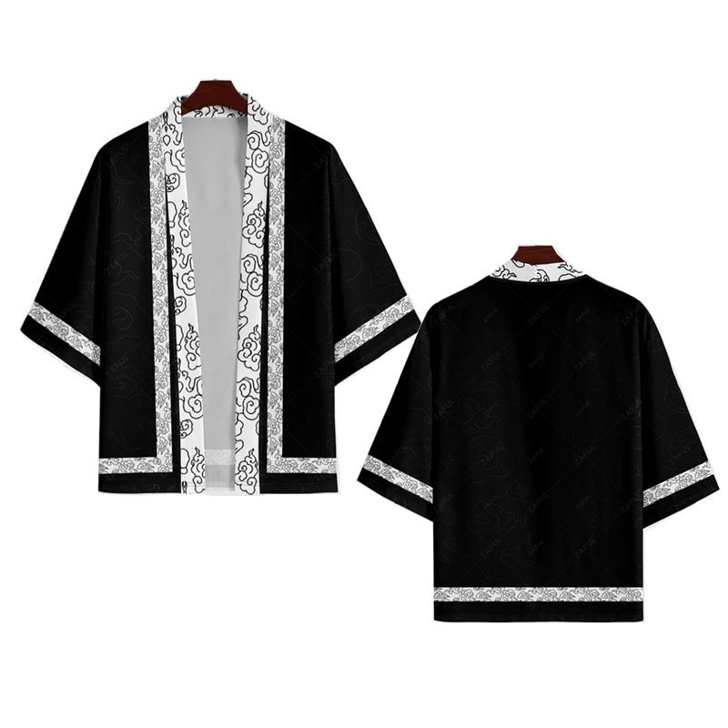 Cross-border Hot Selling National Style Vintage Trendy Cardigan Cape 3D Digital Printing Daily Casual Seven-sleeve Kimono Shirt - Image 3