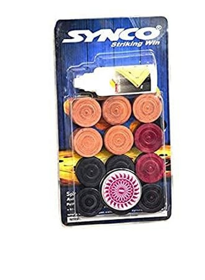 Synco ECO Carrom Board for Kids and Beginners with Wooded Coins Carrom Powder and Striker Multi Color (18 Inch) - Image 4