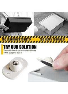 Generic 24 Pieces Self Adhesive Wheels, Mini Fixed Wheels Self Adhesive Swivel Caster Wheels 360 Degree Rotation Swivel Castors Mini Wheels for Moving Furniture Caster Pulley Sticky Caster Carton Wheels  - Image 2