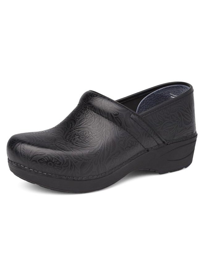 Dansko Women's XP 2.0 Clogs - Lightweight Slip-Resistant Footwear for Comfort and Support - Ideal for - Nursing, Veterinarians, Food Service, Healthcare, Black Tooled Floral, 8.5-9 - Image 1