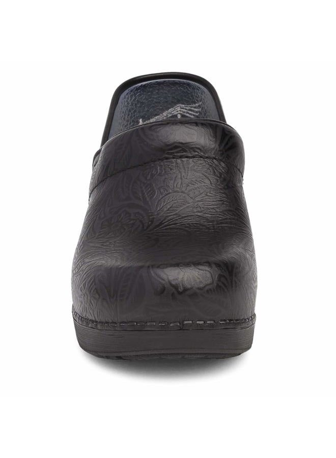 Dansko Women's XP 2.0 Clogs - Lightweight Slip-Resistant Footwear for Comfort and Support - Ideal for - Nursing, Veterinarians, Food Service, Healthcare, Black Tooled Floral, 8.5-9 - Image 4