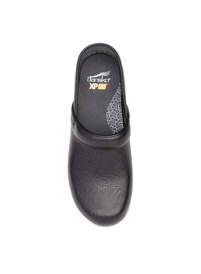 Dansko Women's XP 2.0 Clogs - Lightweight Slip-Resistant Footwear for Comfort and Support - Ideal for - Nursing, Veterinarians, Food Service, Healthcare, Black Tooled Floral, 8.5-9 - Image 2
