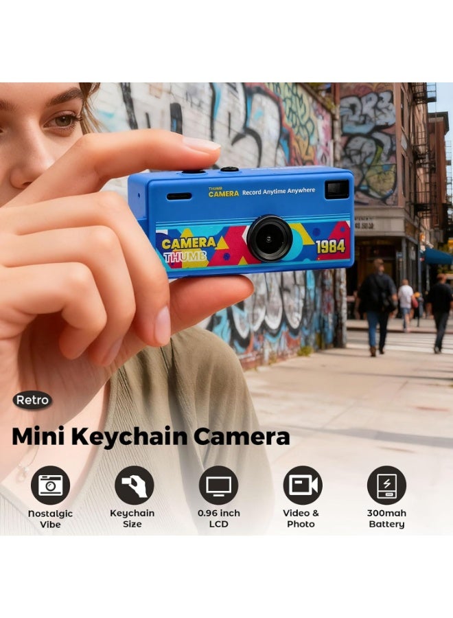 Makrystorm Digital Camera with 0.96 in LCD Screen 1080P 130° Wide Angle Feel of Old 90s Photographs, Keychain Size, Birthday Gifts, Part of an 8-Design Collection（128GB） - Image 3