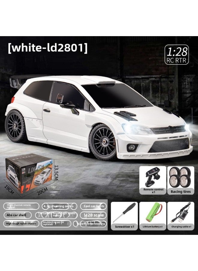 Landa Technology LD2801 Full-scale Four-wheel Drive Drift Remote Control Car POLO R Charging High-speed Racing Children's Toys-Color:Ld2801 -Scale:1:28 - Image 1
