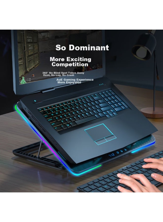 Suohuang Ssrq-n8rgb Laptop Cooling Pad And Stand, Gaming Laptop Cooling Base, Lcd Display, Adjustable Speed And Height, Surrounding Type, Lingyue 16 Plus - Image 2