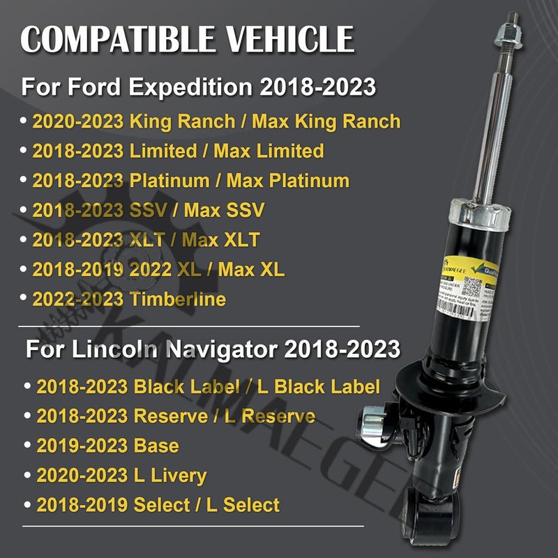 Kalmaegee Pair Rear Shock Absorbers with CCD for Lincoln Navigator and Ford Expedition (2018-2023) - Image 2
