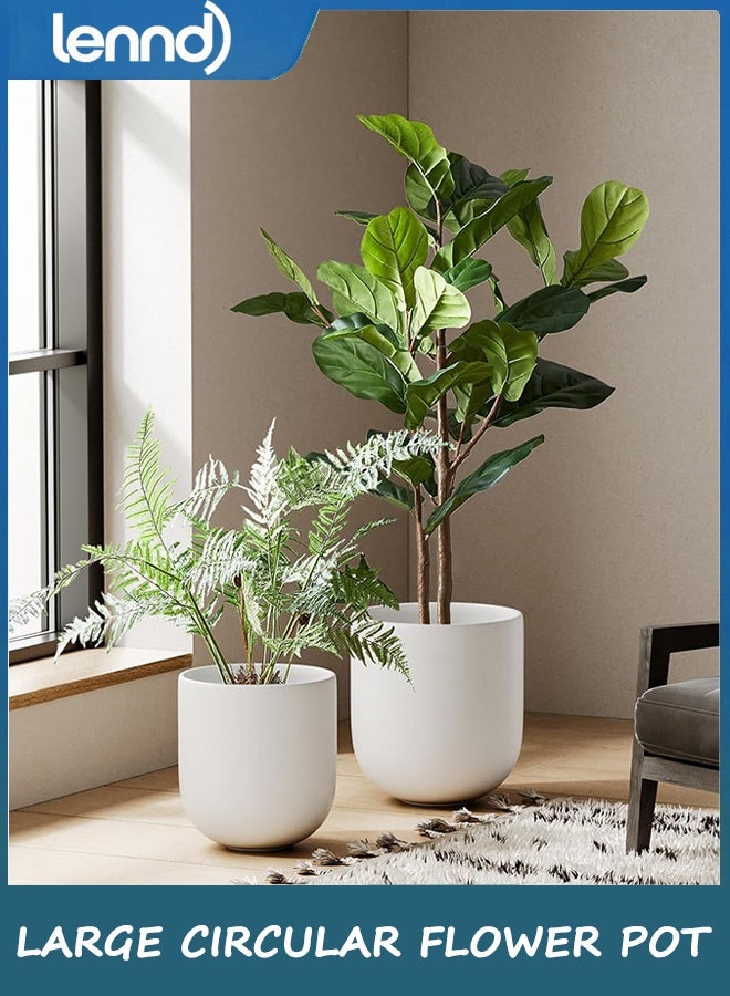 LENND 29 CM Pots for Plants, Ceramic Large Planters for Indoor Plants, Indoor Plant Pots for Home Garden Patio Office,Modern Décor for Succulents, Flowers, Small Plants - Image 4