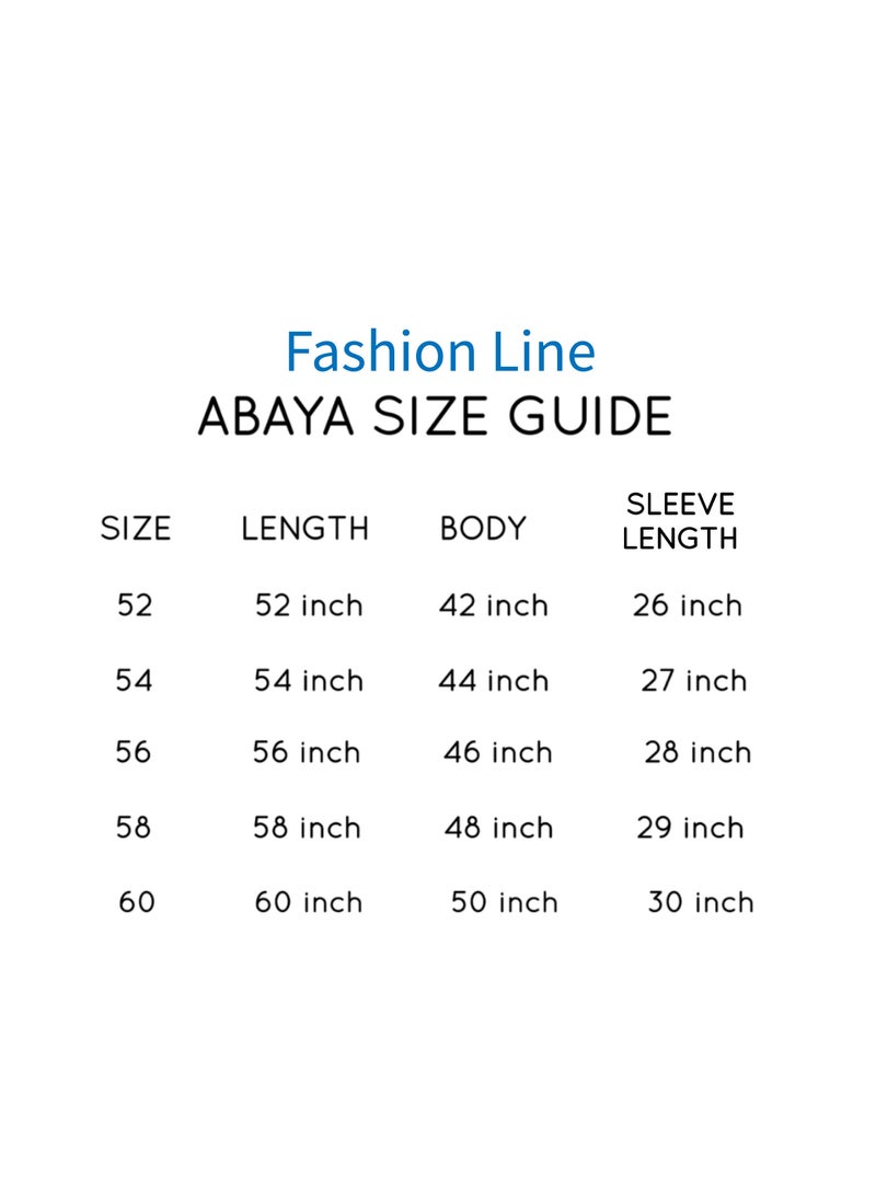 FASHION LINE Abaya Hand Embroidered Design with Full Front Work High-Neck Cream  - Image 5