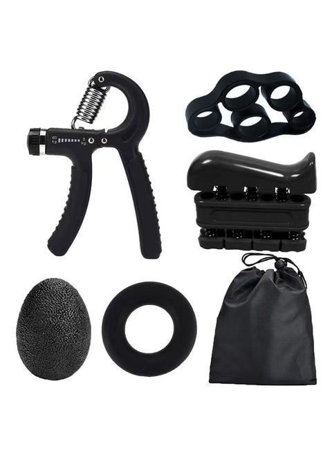 6 Pcs Hand Grip Strengthener Kit with Storage Pouch Hand Finger Exerciser 5 Finger Stretcher Adjustable Hand Gripper Hand Therapy Ball Grip Exercise Ring