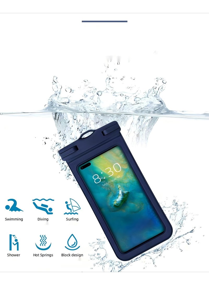 Generic Waterproof Phone Pouch, 1 Pack, Touch Unlock, Rainproof & Waterproof case for Apple iPhone,Samsung,Motorola,OnePlus, up to 7.2 Inches （Blue）  - Image 4