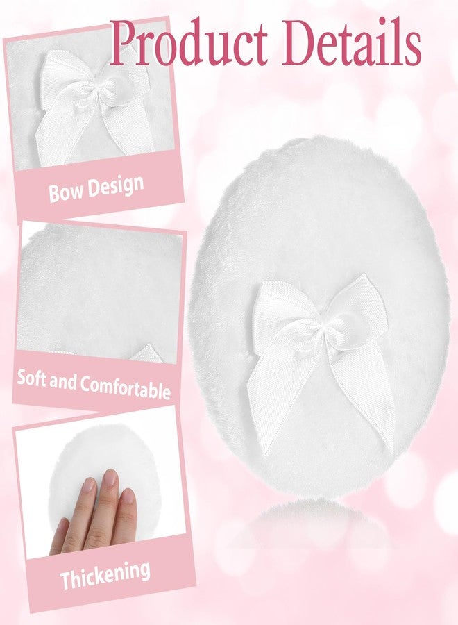 Aeaocvo 2 PCS Dusting Powder Puff, 3.4 Inch Soft Dusting Puffs Large Fluffy Powder Puff, Washable Reusable, Big Fluffy Puffs for Women Makeup Face Body(White+Pink) - Image 3