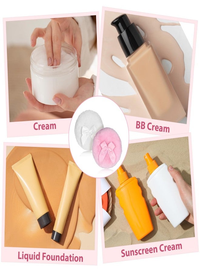 Aeaocvo 2 PCS Dusting Powder Puff, 3.4 Inch Soft Dusting Puffs Large Fluffy Powder Puff, Washable Reusable, Big Fluffy Puffs for Women Makeup Face Body(White+Pink) - Image 5