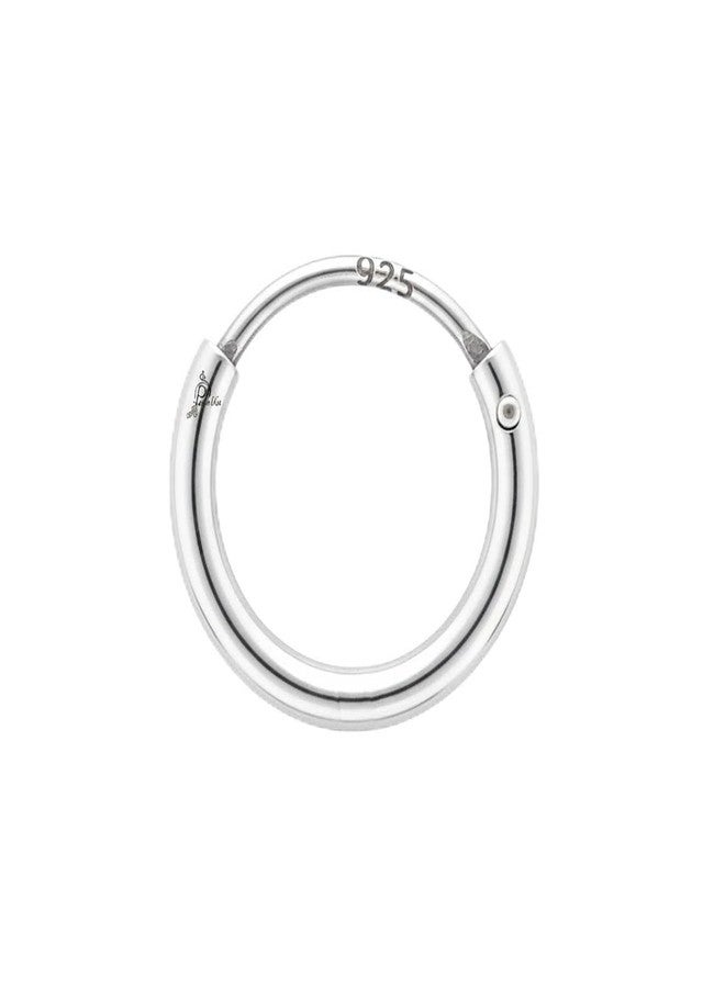 Parnika (Formerly MJ Small Size Piercing Hoop Silver Ball Nose Ring Nose Pin Silver Nath in Pure 92.5 Sterling Silver for Girls/Women | Gift For Her | (Very Small (8 mm)) - Image 1