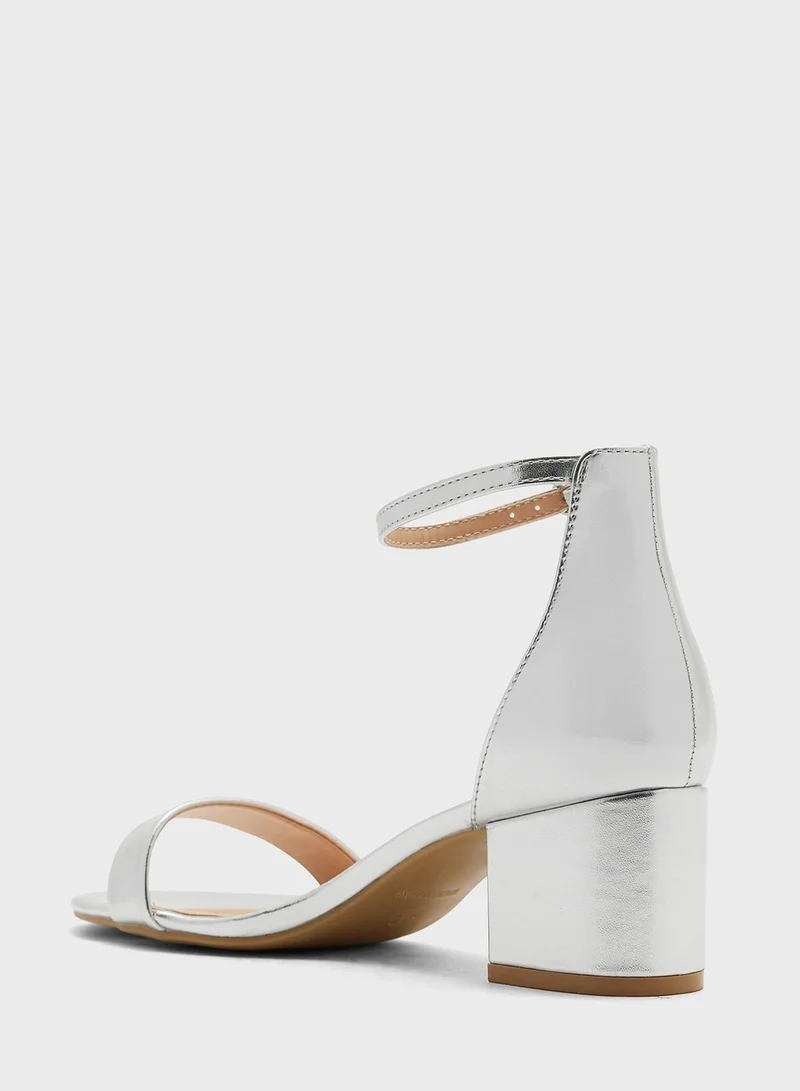 Truffle Low Block Heel Ankle Strap Sandal