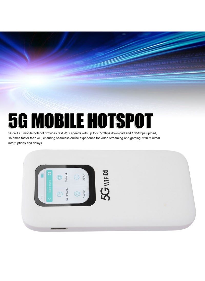 Generi 5G WiFi 6 Mobile Hotspot with Nano SIM Card Slot Connects Up To 16 Devices 2.01in Touch Screen Portable WiFi Device for Travel  - Image 4