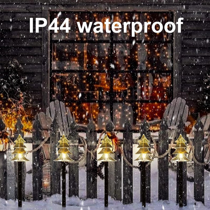 ILLUMINEW Outdoor Christmas Decorations, Solar Christmas Pathway Lights, Set of 5 Waterproof Landscape LED Lights for Yard Lawn Patio Walkway Decor - Image 5