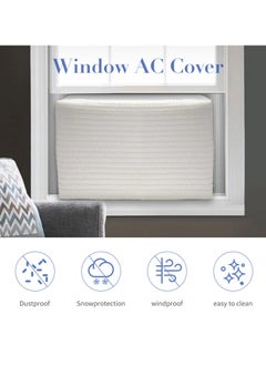 Generic Indoor Air Conditioner Cover, Dust-Proof Cover for Window Air Conditioner, Window AC Cotton Cover with Elastic Strap, Dust-Proof Waterproof Insulating Cover for Indoor AC (21x15x3.5 Inch)  - Image 4