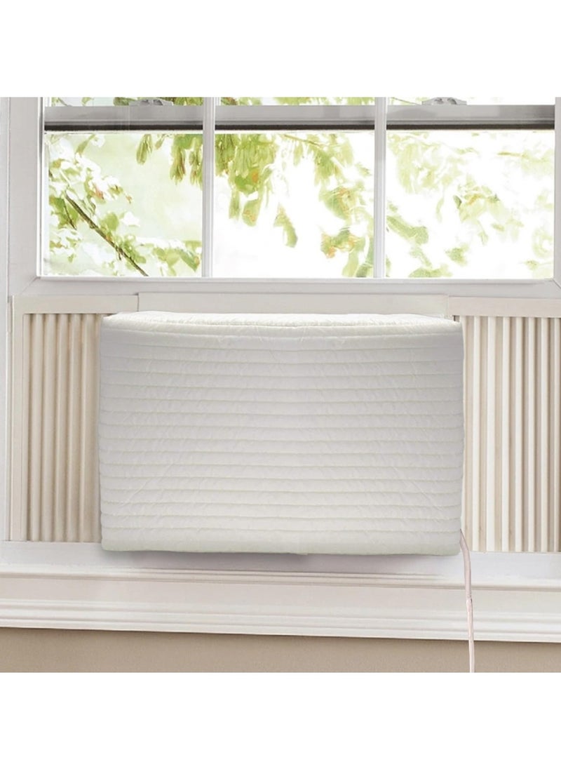 Indoor Air Conditioner Cover, Dust-Proof Cover for Window Air Conditioner, Window AC Cotton Cover with Elastic Strap, Dust-Proof Waterproof Insulating Cover for Indoor AC (21x15x3.5 Inch)  - Image 1