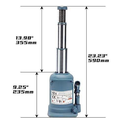 BAOSHISHAN Double Ram Bottle Jack Hydraulic Welded Jack Truck Jack 12 Ton (High Lift) - Image 2
