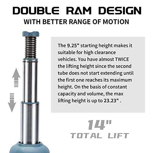 BAOSHISHAN Double Ram Bottle Jack Hydraulic Welded Jack Truck Jack 12 Ton (High Lift) - Image 3