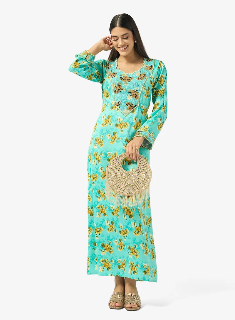 Arabian Closet  Embellished Belted Jalabiya for Women | Best Price UAE