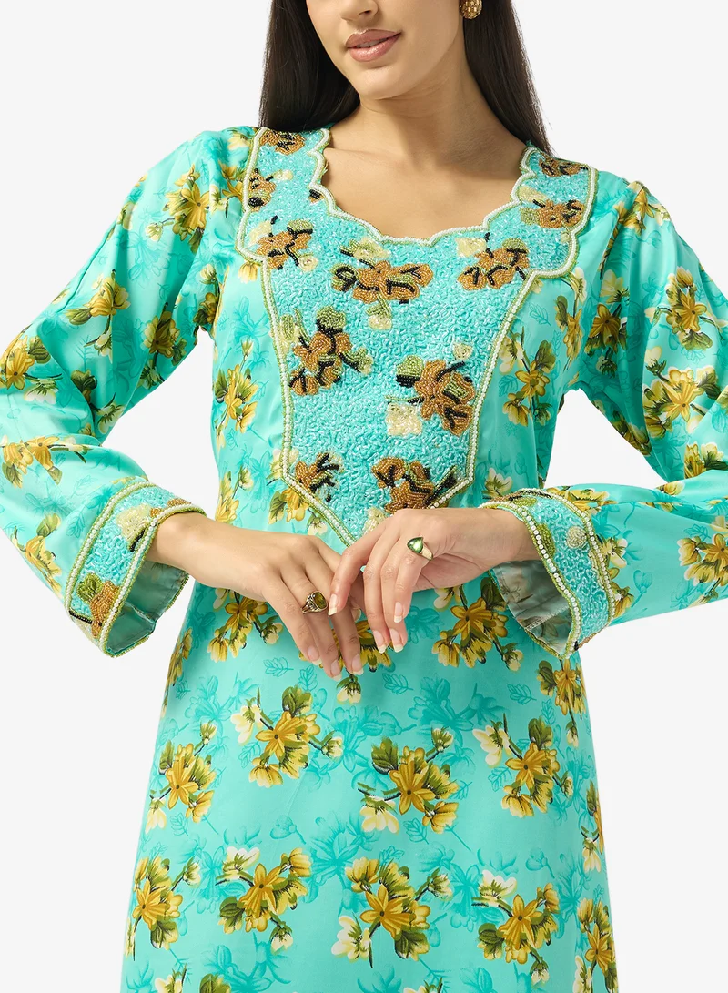 Arabian Closet  Embellished Belted Jalabiya for Women | Best Price UAE