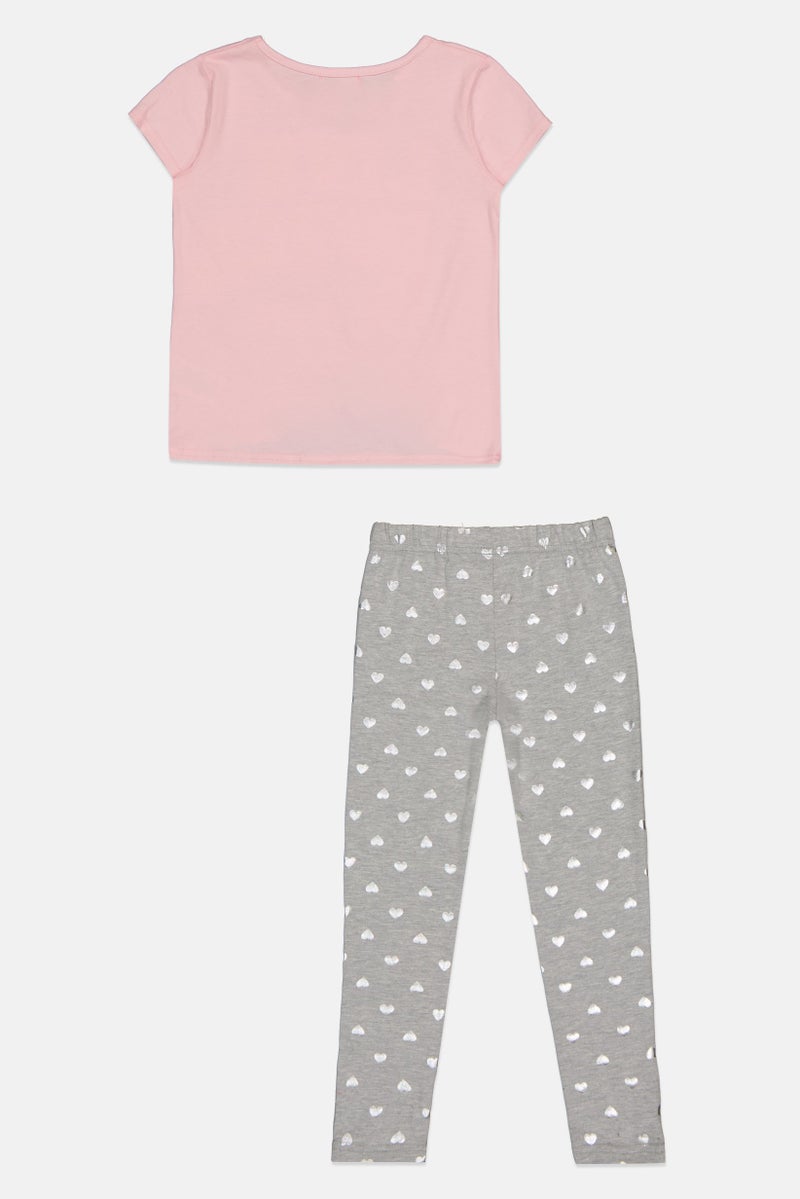 Freestyle طقم بنات أطفال مكون من قطعتين بطباعة جرافيك، متعدد الألوان - Image 3