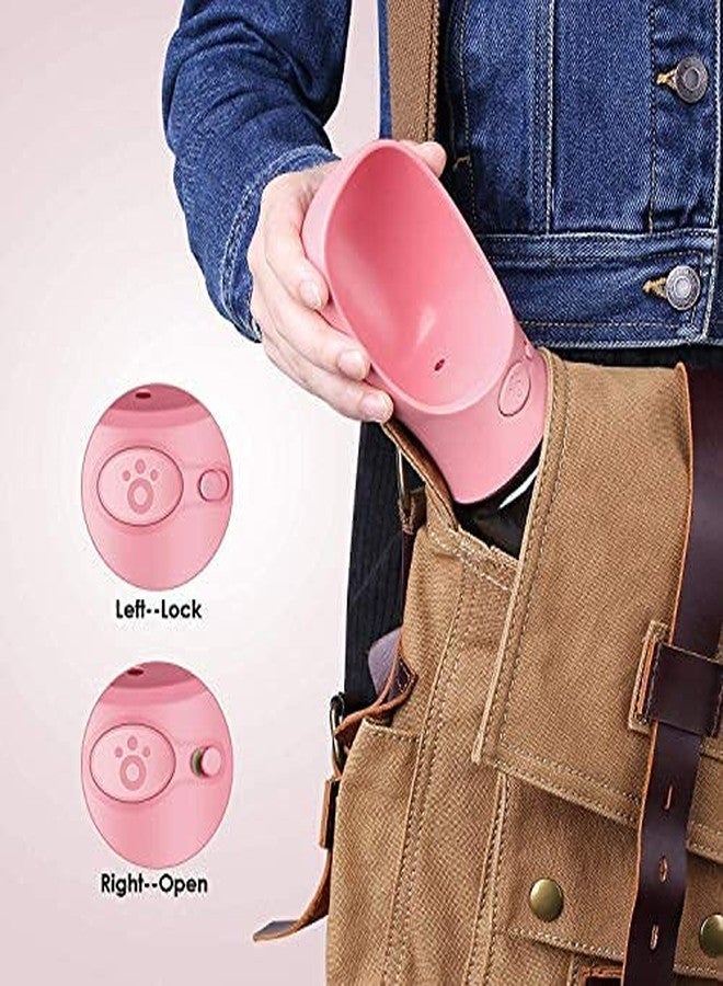 BohoBark Portable Dog Water Bottle 12/19oz, Puppy Water Dispenser for Walking, Dog Travel Accessories, Leak Proof Drink Bottle Bowl for Small Pet Cat, Dog Gear for Camping, Hiking Pink - Image 4