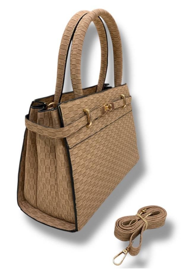 Generic - A handbag and a crossbody in Biege color that combines simplicity and luxury - Image 1