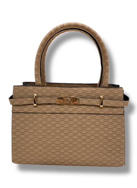 A handbag and a crossbody in Biege color that combines simplicity and luxury