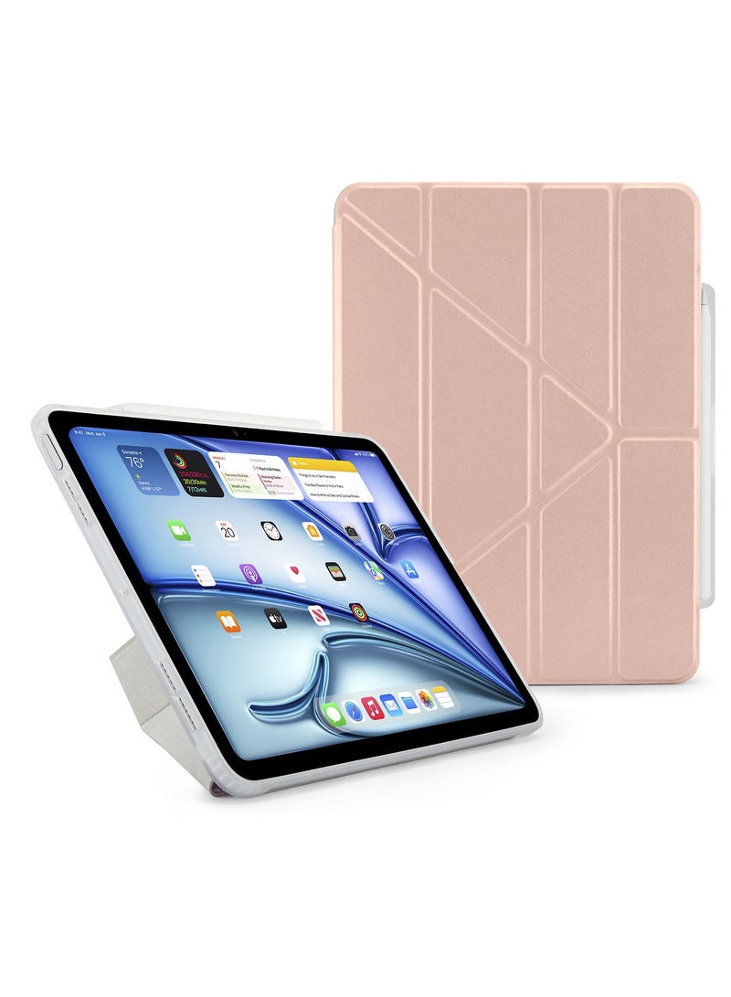 Pipetto Origami No3 Pencil Case for Apple iPad AIR 13 inch Case (2024) M2 Smart Cover with 5 in 1 Stand - Metallic Pink - Image 1