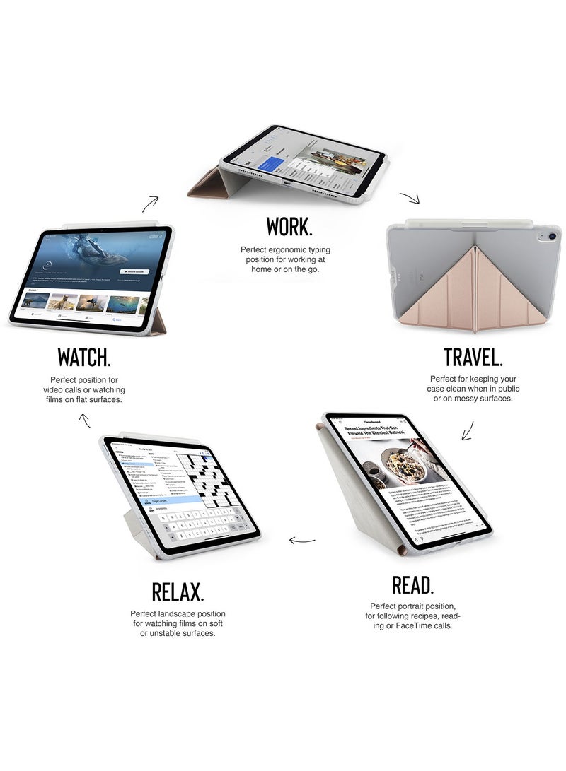 Pipetto Origami No3 Pencil Case for Apple iPad AIR 13 inch Case (2024) M2 Smart Cover with 5 in 1 Stand - Metallic Pink - Image 2