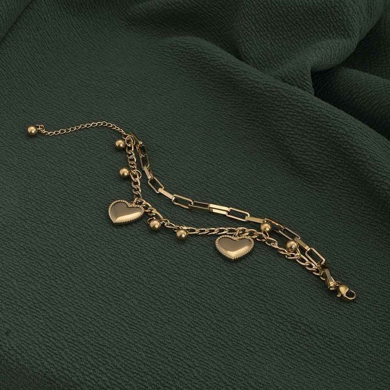 PALMONAS 18k Gold Tone Plated Hearts All Over Bracelet
 for Women - Image 3