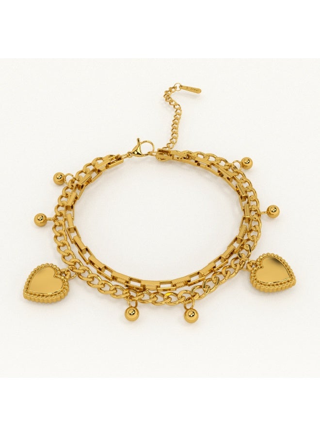 PALMONAS 18k Gold Tone Plated Hearts All Over Bracelet
 for Women - Image 1