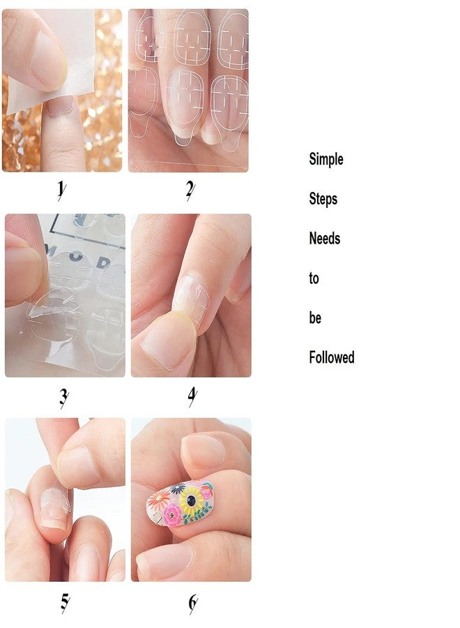 BHOOLU&GOOLU Transparent Double Side Adhesive Tapes Glue Sticker False Nail Extension Stick Tools For Women DIY Nail Arts Stickers 24 Count (Pack of 10) - Image 3