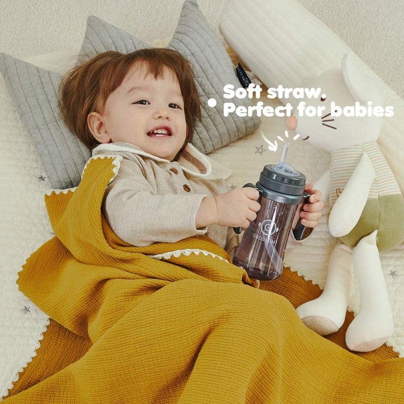 GROSMIMI Spill Proof no Spill Magic Sippy Cup with Straw with Handle for Baby and Toddlers, Customizable, PPSU, BPA Free 6 oz (Pink) - Image 5
