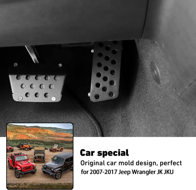 Linskip Gas Pedal Lift Extender Compatible with 2007-2017 Jeep Wrangler JK Accessories, Adjustable Foot Rest Accelerator Pad for Jeep JK Accessories(Black)