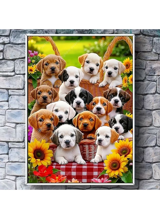 لغز إكسترا لارج 2000 قطعة للكبار محبي الكلاب - جراء في حديقة الزهور ديكور حائطي - Image 5
